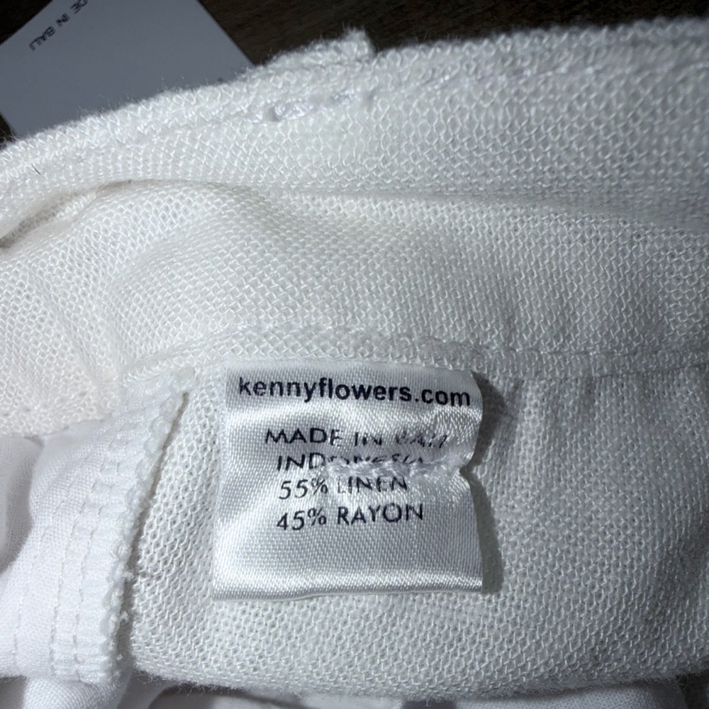 NWT Kenny Flowers “The Casa Blanca White Linen Vacation Pants” - Picture 9 of 13